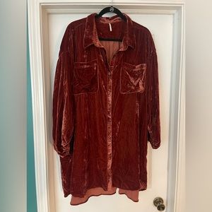 Free People Velvet tunic top / size L
